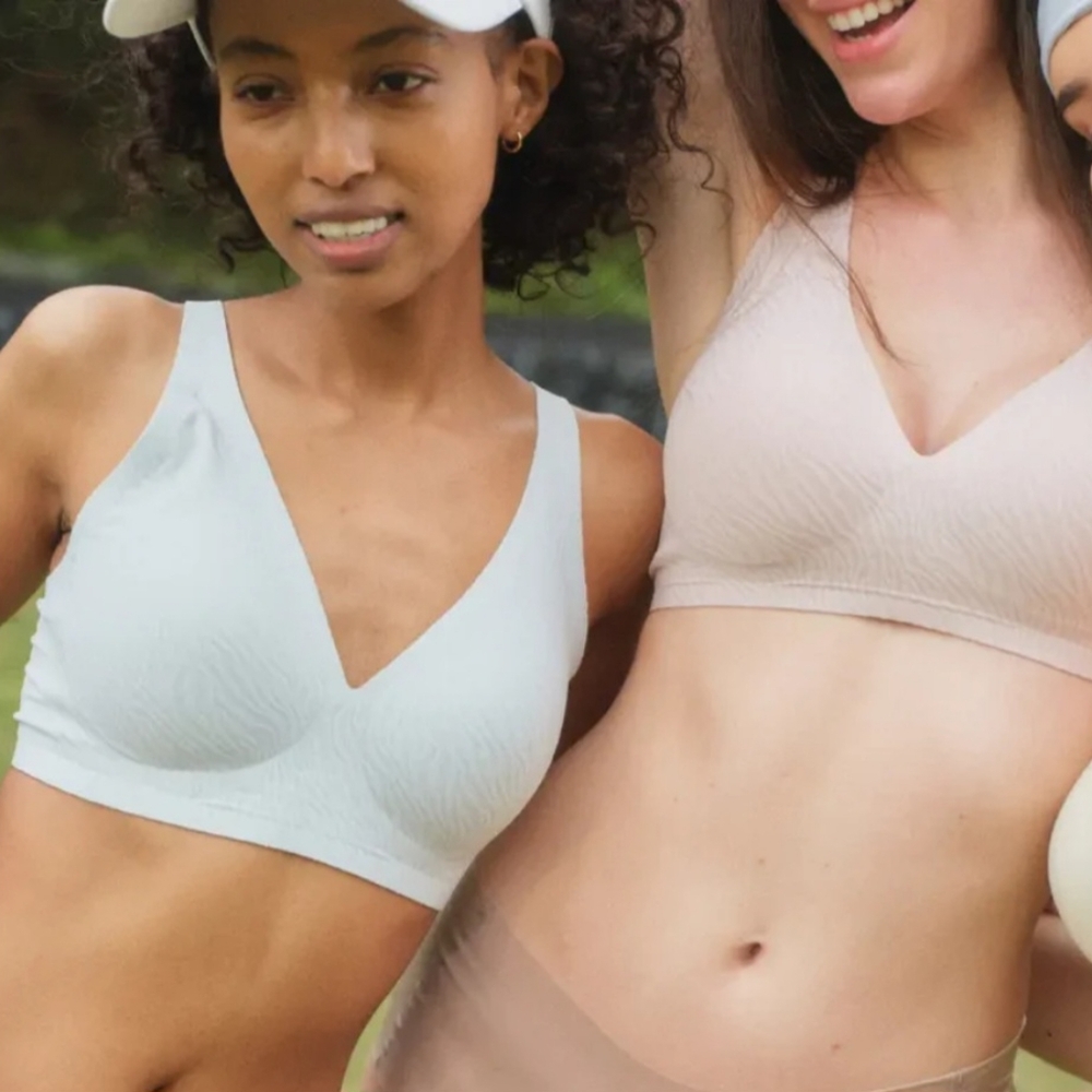 Light Peach Wireless V-Neck Bra - Women Intimates